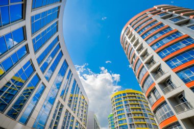 Modern şehir çeyrek alttan görünüm