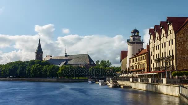 Balık Köyü Kaliningrad City, Rusya Federasyonu. — Stok video