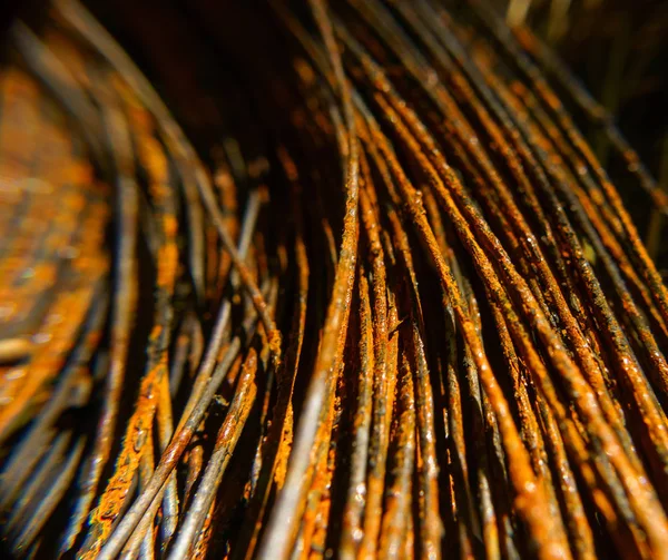 Textura macro de primer plano de alambre oxidado — Foto de Stock