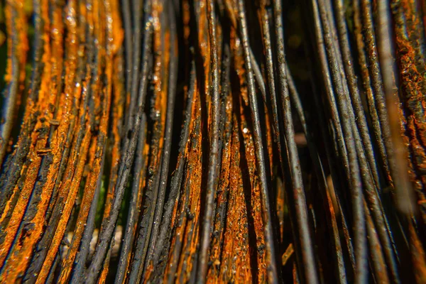 Textura macro de primer plano de alambre oxidado — Foto de Stock
