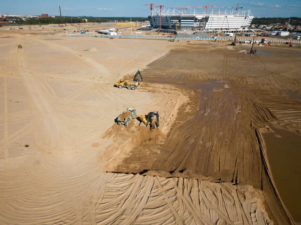 Výstavba fotbalového stadionu v Kaliningrad — Stock fotografie
