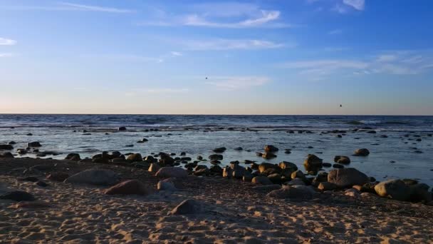 日当たりの良い夏のバルト海海岸一日の時間 — ストック動画
