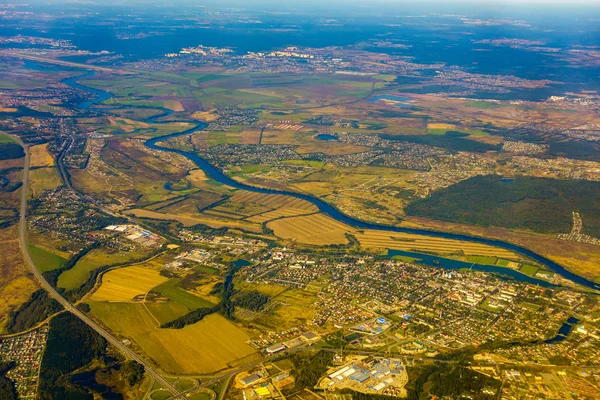 Ackerland-Luftaufnahme im Herbst — Stockfoto