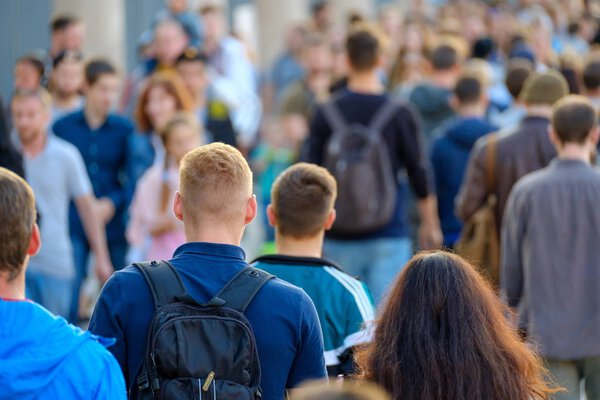 Crowd of people on the street.