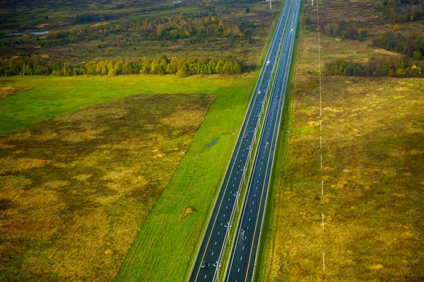 Terres agricoles vue aérienne à l'automne — Photo