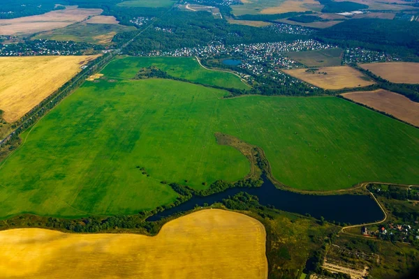 Farmland aerial view at autumn — Stock Photo, Image