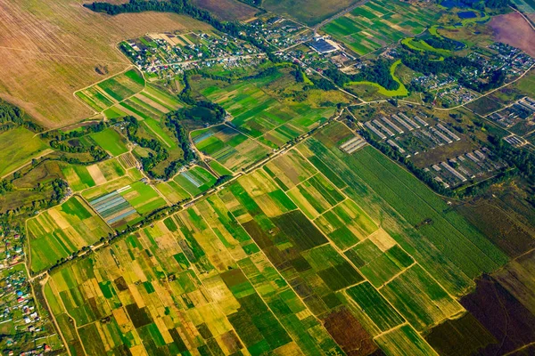 Letecký pohled na zemědělskou půdu na podzim — Stock fotografie