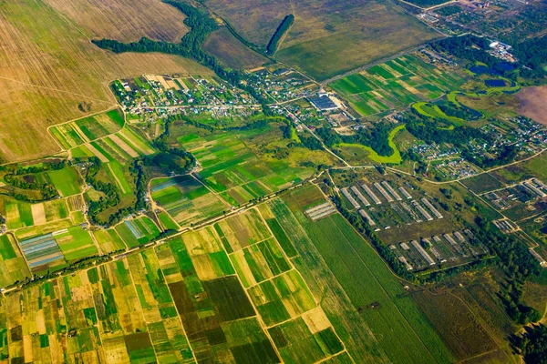 Αεροφωτογραφία του καλλιεργήσιμου εδάφους στο φθινόπωρο — Φωτογραφία Αρχείου