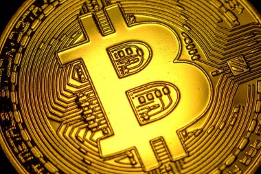 Bitcoin makro sembol işareti yakın çekim