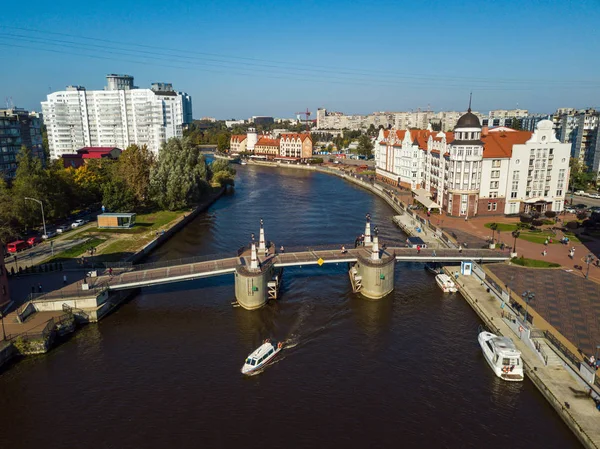 Vista aérea do distrito da vila de peixes em Kaliningrado — Fotografia de Stock