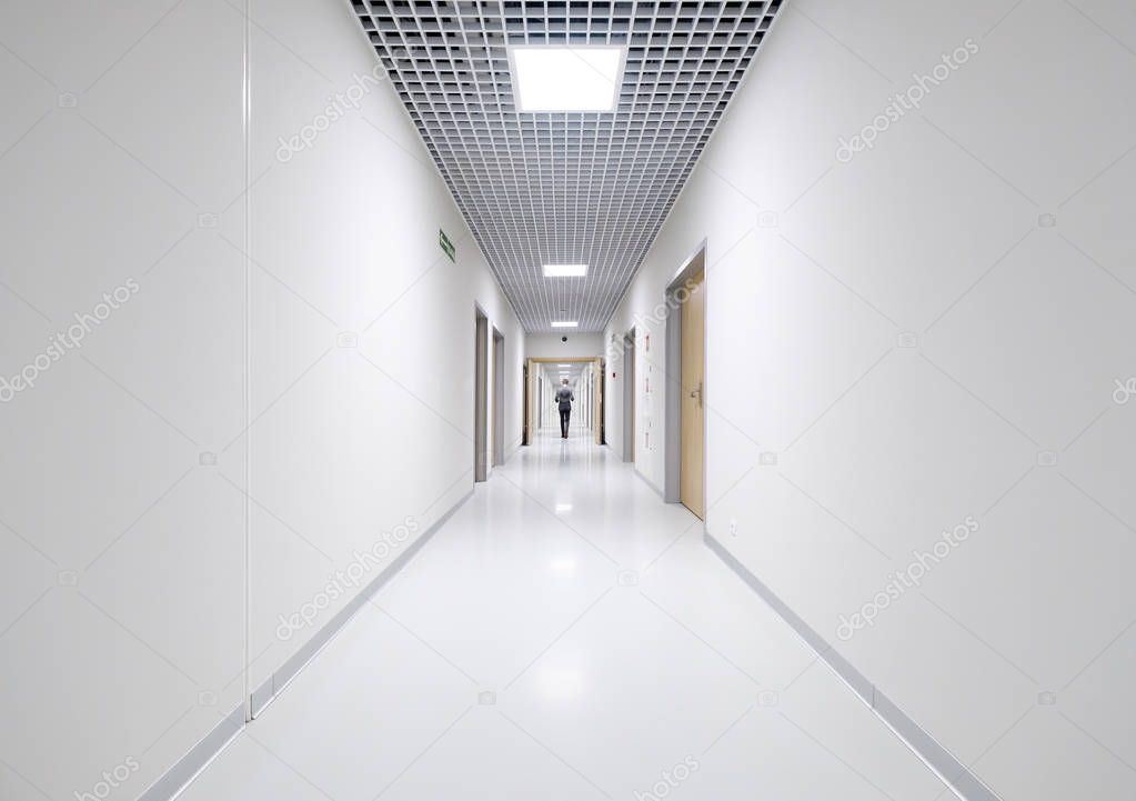 long white empty corridor
