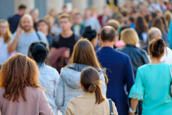 Crowd of people on the street.