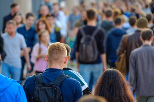 Crowd of people on the street.