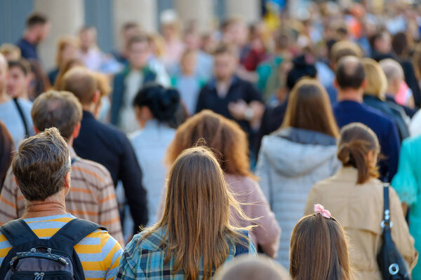 Crowd of people on the street.