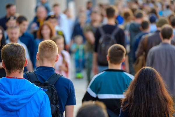 Crowd of people on the street.