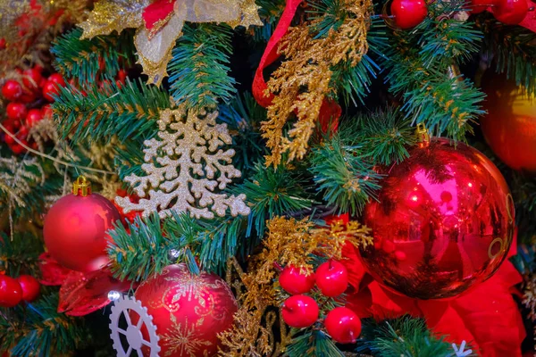 Christmas tree decorations macro — Stock Photo, Image