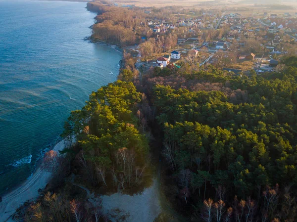 Vedere aeriană pe coasta Mării Baltice — Fotografie, imagine de stoc