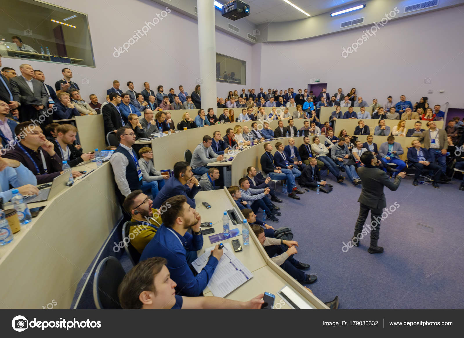 People attend Crypto Space event at Skolkovo Campus — Stock Editorial Photo  © toxawww #179030332