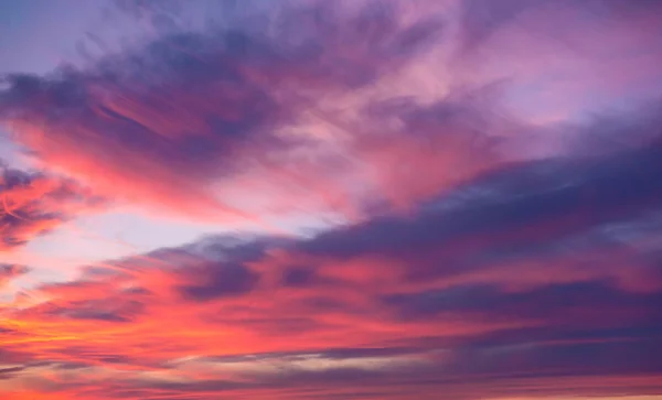 Bir gün batımında pembe bulutlar — Stok fotoğraf