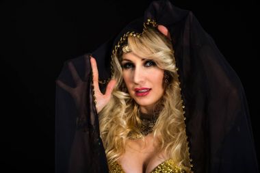 Kadın fortune teller portre siyah