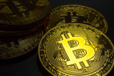 Bitcoin makro sembol işareti yakın çekim