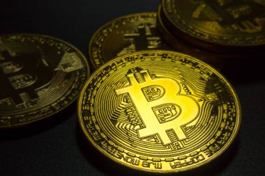 Bitcoin makro sembol işareti yakın çekim