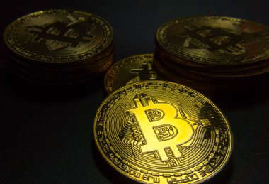 Bitcoin makro sembol işareti yakın çekim