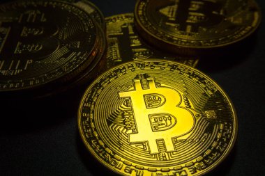 Bitcoin makro sembol işareti yakın çekim