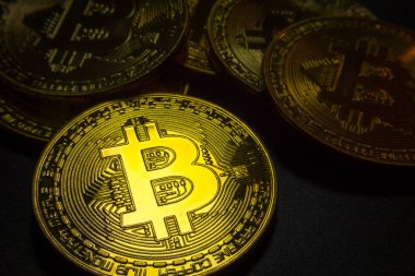 Bitcoin makro sembol işareti yakın çekim