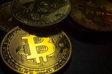 Bitcoin makro sembol işareti yakın çekim