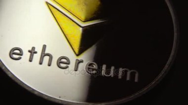 Ethereum makro sembol işareti yakın çekim altın