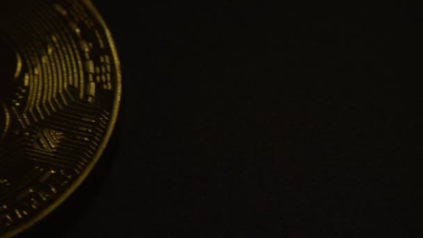 Bitcoin シンボル記号はクローズ アップ マクロ — ストック動画