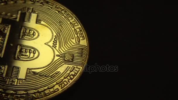 Bitcoin makro simbol sign close-up — Stok Video