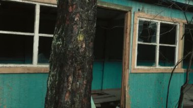 Terk edilmiş bir binada windows kırık dış