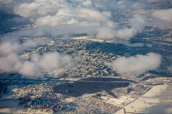 Çok katlı bölgesinin havadan görünümü — Stok fotoğraf