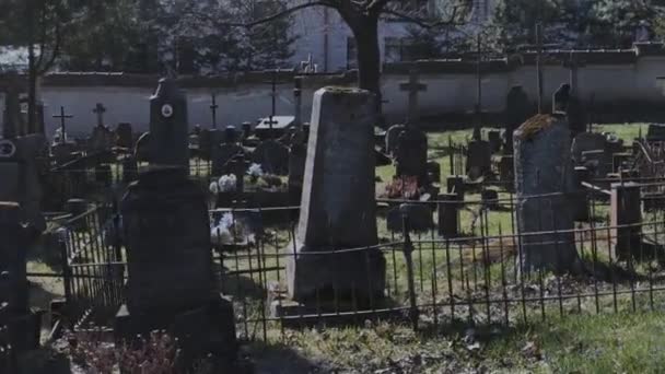 Chůze na Starém hřbitově — Stock video