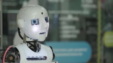 Konuşan insansı robot.