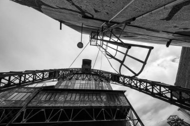 Siyah ve beyaz soyut endüstriyel arka plan