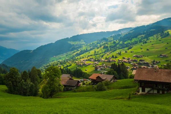 夏季瑞士乡村全景景观 — 图库照片