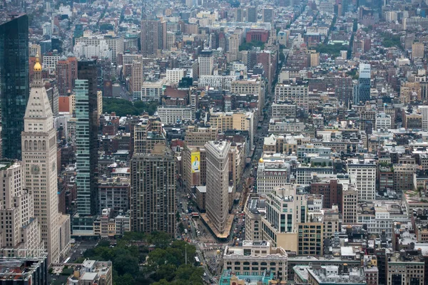 曼哈顿的摩天大楼的鸟瞰图 — 图库照片