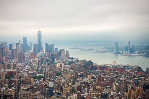 Letecký pohled na Manhattan mrakodrapů — Stock fotografie