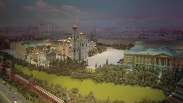 Kremlin 'in planı Radisson Koleksiyonu Moskova Oteli' nin lobisinde. — Stok video