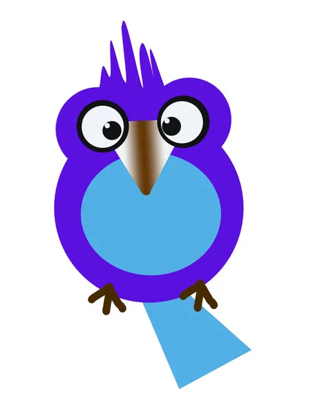 Funny illustration of a blue bird — Stock Photo, Image