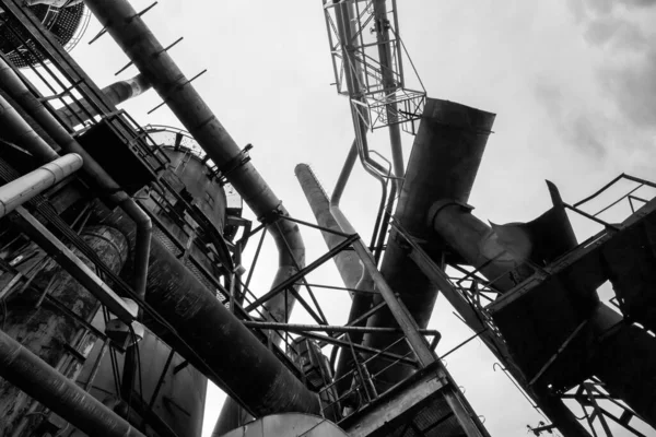 Zwart-wit abstracte industriële ondergrond — Stockfoto