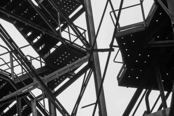 Arrière-plan industriel abstrait noir et blanc — Photo
