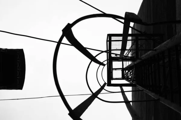 Fundal industrial abstract alb-negru — Fotografie, imagine de stoc
