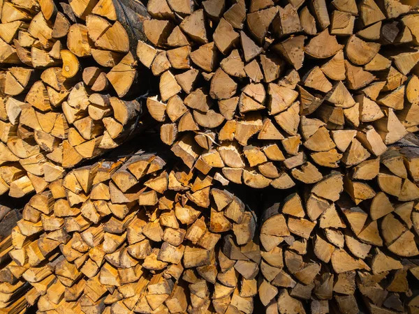 Large supply of stacked firewood — Stock Photo, Image