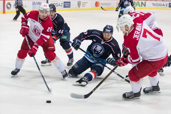 Ligue KHL 2016 / 2017- Medvescak Zagreb VS Vityaz Podolsk Photos De Stock Libres De Droits