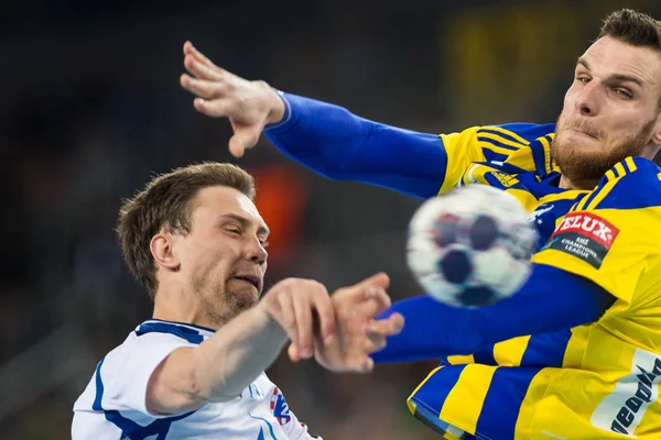 EHF Pánské Champions League 2016-17, fáze skupina (B). HC Zagreb Ppd Vs Hc Zagreb Ppd Vs Hc Celje podniku Pivovarna Laško — Stock fotografie