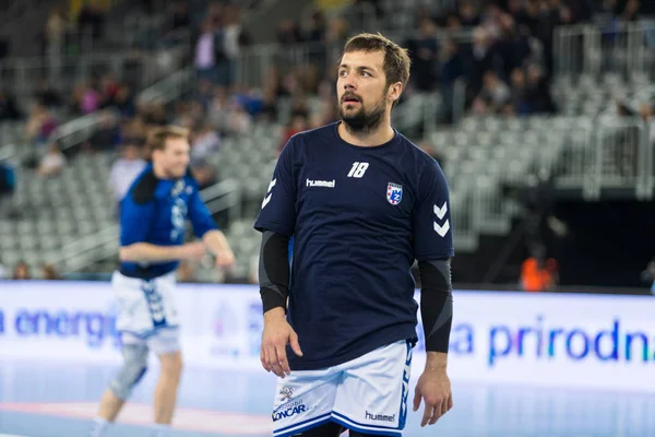 EHF Pánské Champions League 2016-17, fáze skupina (B). HC Zagreb Ppd Vs Hc Zagreb Ppd Vs Hc Celje podniku Pivovarna Laško Stock Obrázky